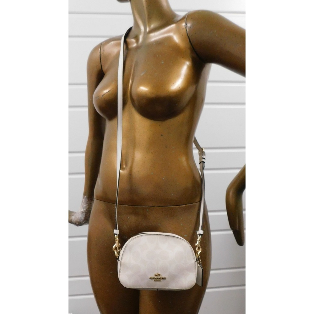 COACH Mini Serena Women's Crossbody 2628 White‎ Signature Canvas $228rt - Picture 2 of 7